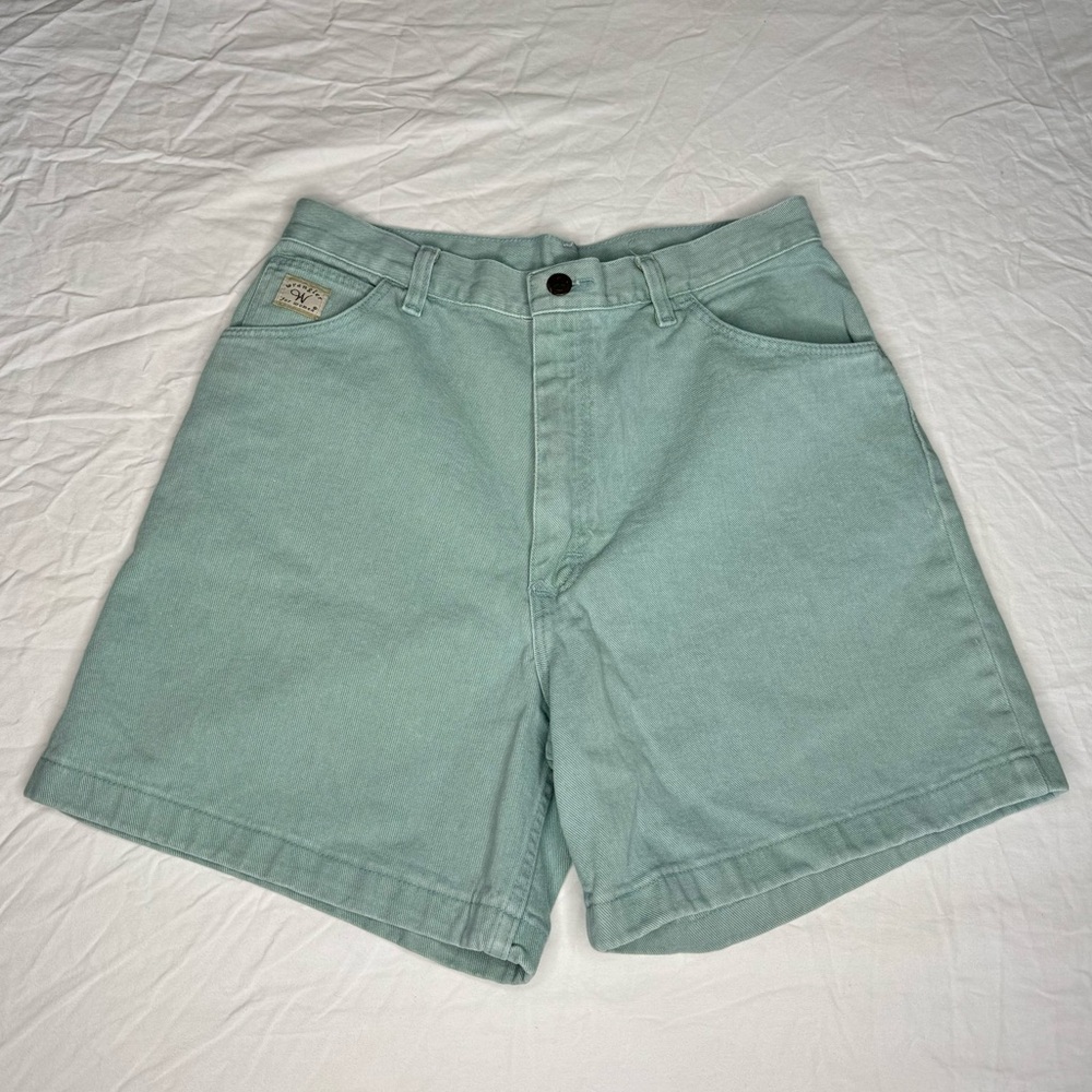 Wrangler W For Women Light Mint Turquoise High Waisted Mom Jeans 90s Size 12‎